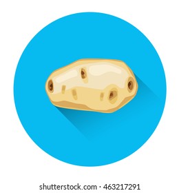 Potato Colorful Vegetable Icon Flat Vector Illustration