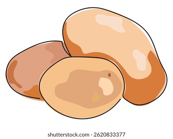 Patata en línea continua dibujando sobre un fondo blanco.