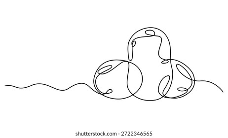 Kartoffel durchgehende einzeilige Zeichnung, Kartoffeln, Vektorgrafik. Eine Linie Zeichnung Kunst Illustration mit Beschriftung Bio-Kartoffeln. Minimalistisches Vektorgrafik-Design. Bearbeitbarer Strich