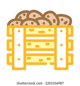 potato crate color icon vector. potato crate sign. isolated symbol illustration