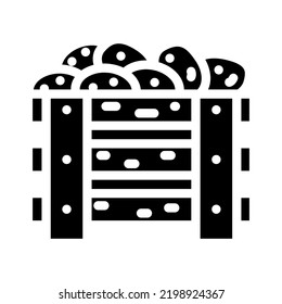 potato crate glyph icon vector. potato crate sign. isolated symbol illustration