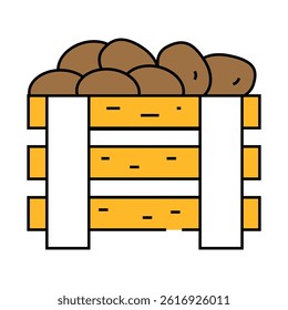 potato crate line icon vector. potato crate sign. isolated symbol illustration