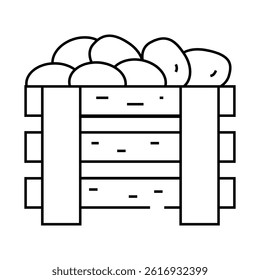potato crate line icon vector. potato crate sign. isolated contour symbol black illustration