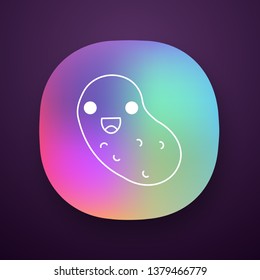 Potato cute kawaii app character. Happy vegetable with smiling baby face. Funny emoji, emoticon, smile. Vector isolated illustration