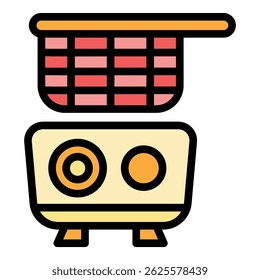 Potato deep fryer icon. Outline potato deep fryer vector icon color flat isolated