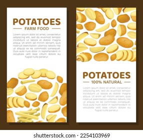 Potato Design with Raw Root Vegetable with Peel Vector Template