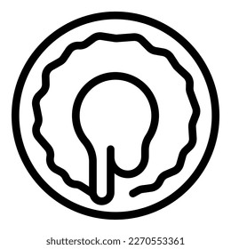 Potato donut icon outline vector. Fried ball. Pork meat