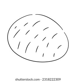 Potato doodle icon with a hand-drawn black sketch. Vector illustration.