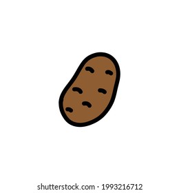 potato doodle icon, vector illustration