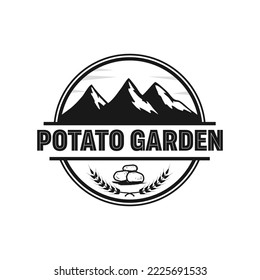 potato farm and mountain logo icon and vector