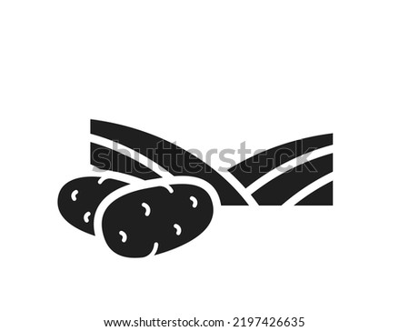 potato field icon. vegetable farming, agriculture and harvest symbol. isolated vector image