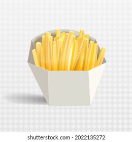Potato. French fries. 3d realistic on a transparent background vector