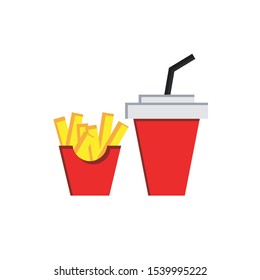 Potato French fries and Drink Logo Vector