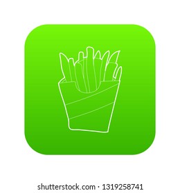 Potato fri icon green vector isolated on white background