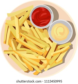 Potato Fries Vector Illustration