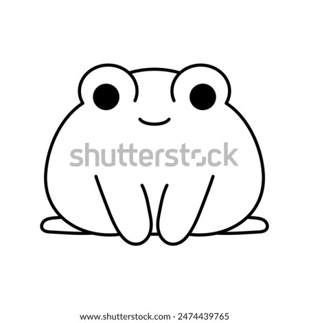 Potato frog icon. Cute smiling frog icon, outline frog logo . editable.