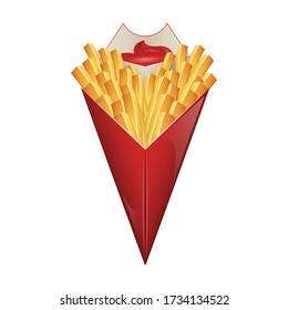 Potato fry vector icon.Realistic vector icon isolated on white background potato fry.