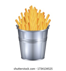Potato fry vector icon.Realistic vector icon isolated on white background potato fry.