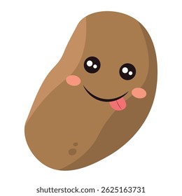 Potato with funny face. Vector illustration
