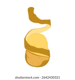 Potato head, fresh potato peeled into spiral shape, delicious, fun and crunchy street snack. Vector illustration suitable for fast food menu or other menu, isolated on white background.
