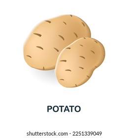 Potato icon. 3d illustration from food market collection. Creative Potato 3d icon for web design, templates, infographics and more