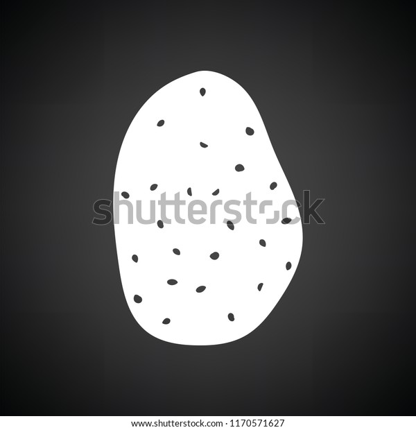 Potato Icon Black Background White Vector Stock Vector (Royalty Free ...