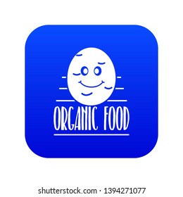 Potato icon blue vector isolated on white background