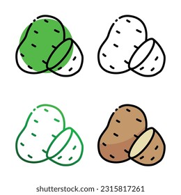 Potato icon design in four variation color