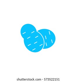 Potato icon flat. Blue pictogram on white background. Vector illustration symbol
