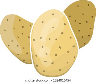 Potato Icon. Flat Color Design. Vector Illustration.