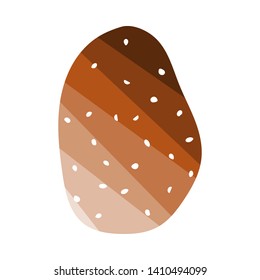 Potato Icon. Flat Color Ladder Design. Vector Illustration.