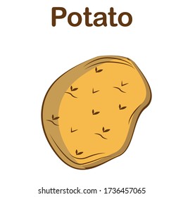 Icono de papa objeto aislado. Ilustración del vector plano de la papa, logotipo. Cosecha vegetal del jardín. Comida orgánica.