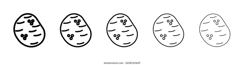 Potato icon isolated vector on white background set