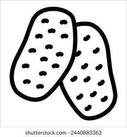 Potato Icon. Line Art Style Design Isolated On White Background