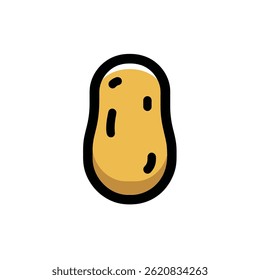 Potato icon presents vegetable sketch isolated illustration