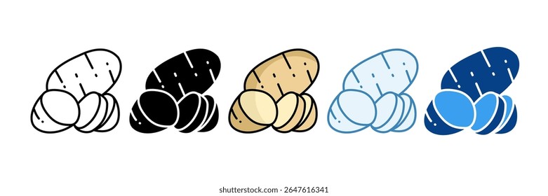 Potato Icon Set Multiple Style Collection