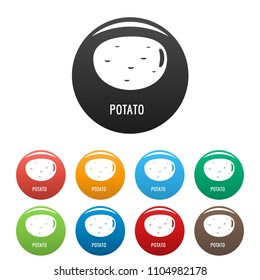 Potato icon. Simple illustration of potato vector icons set color isolated on white