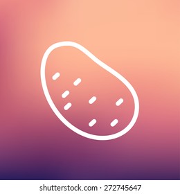 Línea delgada de icono de la papa para la web y el móvil, moderno diseño minimalista plano. Icono del vector con contorno gris oscuro y color de desplazamiento en fondo gris claro.
