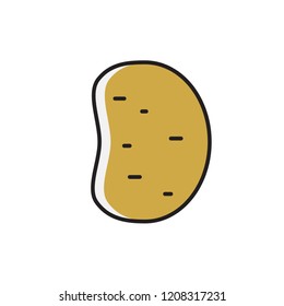 potato icon vector. filled outline style vegetable icon