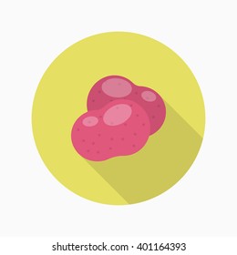 Potato icon, Vector flat long shadow design. EPS10