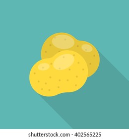Potato icon, Vector flat long shadow design. EPS10