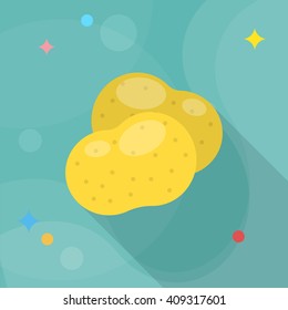 Potato icon, Vector flat long shadow design. EPS10