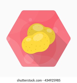 Potato icon, Vector flat long shadow design. EPS10