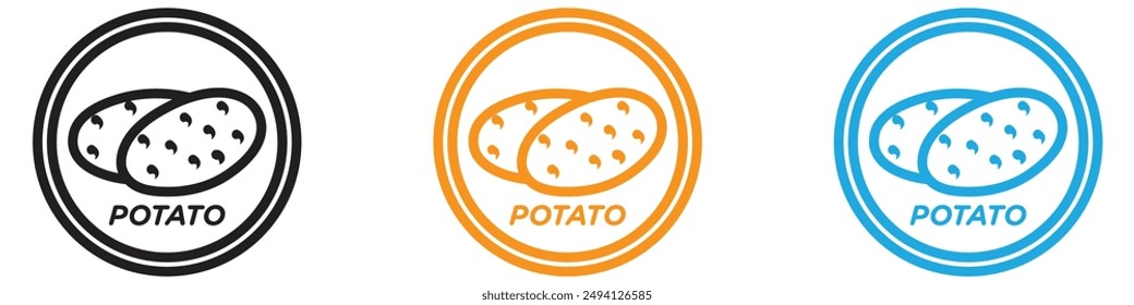 Potato icon vector logo set collection for web app ui