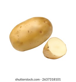 potato illustration on white background vol 01