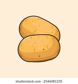 ilustração de batata. conceito de vetor vegetal e tubérculo.