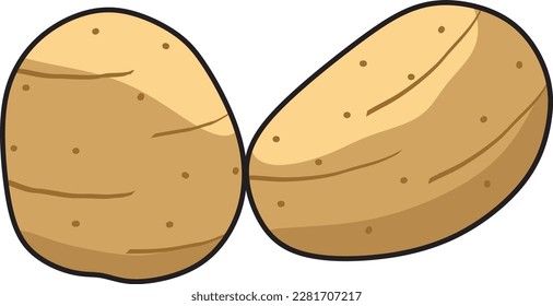 ilustración de patata con fondo blanco, adecuada para diversas ilustraciones
