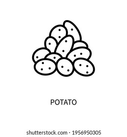 Potato Line Icon In A Simple Style. Vector sign in a simple style isolated on a white background. 64x64 pixel.