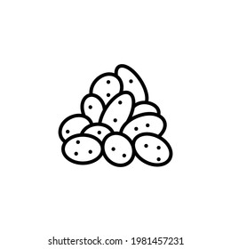 Potato Line Icon In A Simple Style. Vector sign in a simple style isolated on a white background. 64x64 pixel.