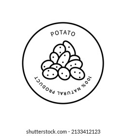 Icono De Línea De Papa En Estilo Simple. Producto natural. Señal vectorial en un estilo simple aislado en un fondo blanco.